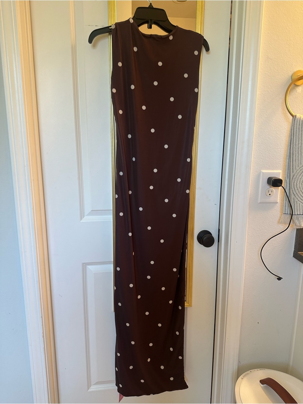 PrettyLittleThing Mesh Maxi Polka Dot Dress - Picture 2 of 7